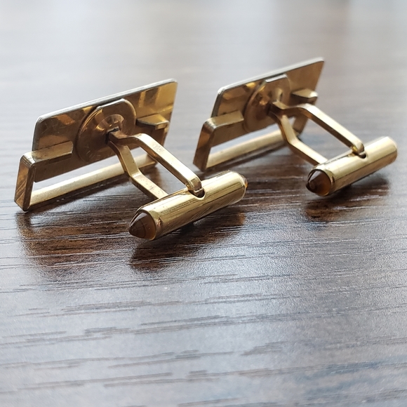 Vintage Krementz Amber Accent Cufflinks - Picture 4 of 11
